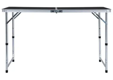 Masă de camping pliabilă, gri, 120 x 60 cm, aluminiu - 3/5