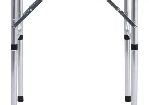 Masă de camping pliabilă, alb, 60 x 45 cm, aluminiu - 3/5