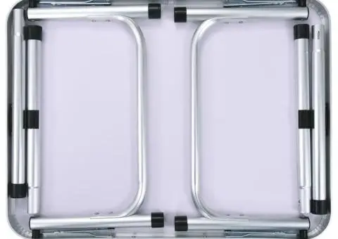 Masă de camping pliabilă, alb, 60 x 45 cm, aluminiu - 5/5