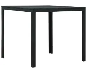 vidaXL Măsuță de cafea, negru, 78x78x74 cm, HDPE, aspect lemn