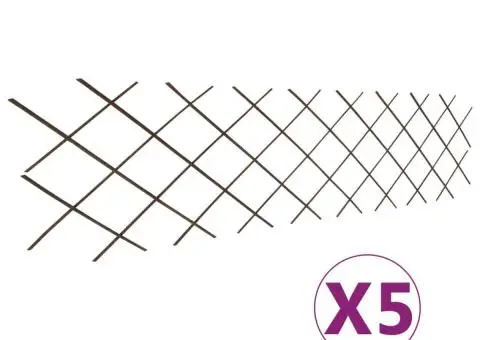 Gard cu zăbrele, 5 buc.,180 x 60 cm, salcie - 1/5