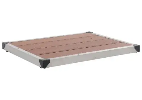 Cădiță de duș de exterior maro 80x62 cm WPC și oțel inoxidabil - 1/5