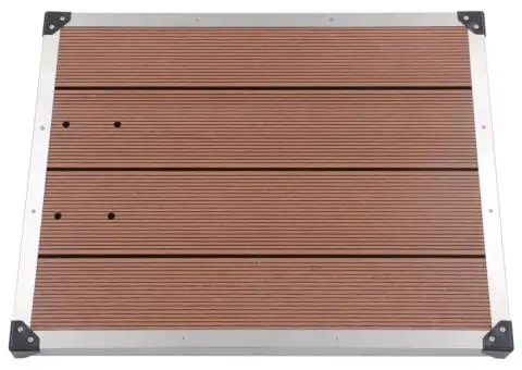 Cădiță de duș de exterior maro 80x62 cm WPC și oțel inoxidabil - 2/5