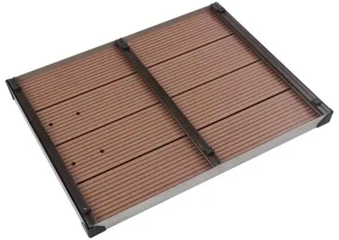 Cădiță de duș de exterior maro 80x62 cm WPC și oțel inoxidabil - 5/5