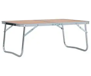 vidaXL Masă de camping pliabilă, maro, 60 x 40 cm, aluminiu