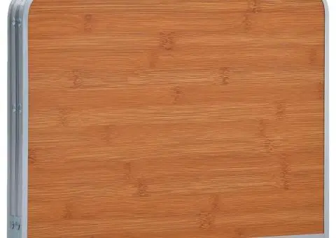 Masă de camping pliabilă, maro, 60 x 40 cm, aluminiu - 4/5