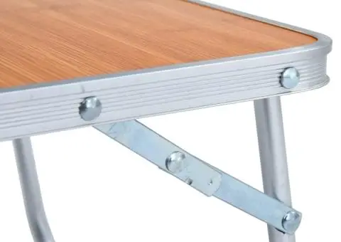 Masă de camping pliabilă, maro, 60 x 40 cm, aluminiu - 5/5