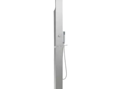 Duș de grădină, oțel inoxidabil, curbat - 1/5