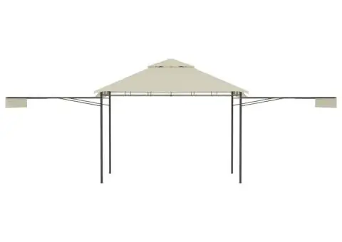 Pavilion cu acoperiș dublu extins, 3x3x2,75 m, crem, 180 g/m² - 4/5