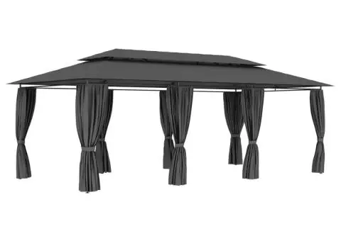 Pavilion cu perdele, antracit, 600 x 298 x 270 cm - 1/5