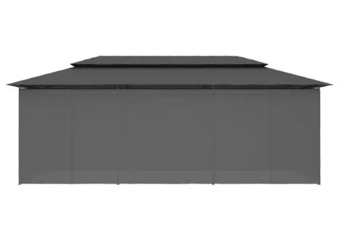 Pavilion cu perdele, antracit, 600 x 298 x 270 cm - 5/5