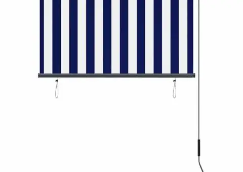 Jaluzea tip rulou de exterior, albastru și alb, 100 x 250 cm - 4/5