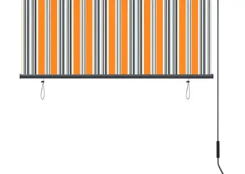 Jaluzea tip rulou de exterior, galben și albastru, 120 x 250 cm - 4/5