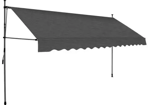 Copertină retractabilă manual cu LED, antracit, 350 cm - 2/5