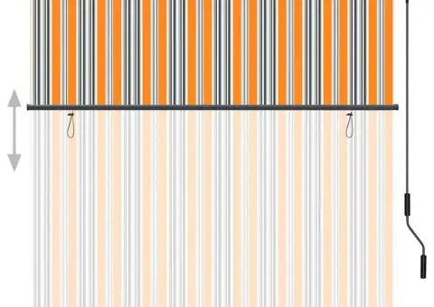 Jaluzea tip rulou de exterior, galben și albastru, 160 x 250 cm - 3/5