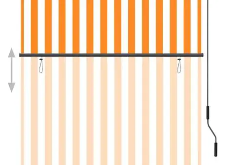 Jaluzea tip rulou de exterior, alb și portocaliu, 140 x 250 cm - 3/5