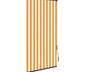 vidaXL Jaluzea tip rulou de exterior, alb și portocaliu, 100 x 250 cm