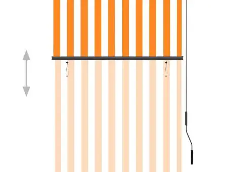 Jaluzea tip rulou de exterior, alb și portocaliu, 100 x 250 cm - 3/5