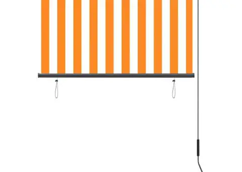 Jaluzea tip rulou de exterior, alb și portocaliu, 100 x 250 cm - 4/5