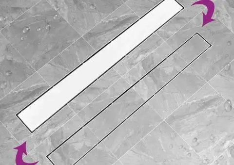 Rigolă de duș cu capac 2-în-1, 103 x 14 cm, oțel inoxidabil - 4/5