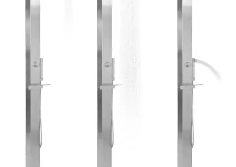 Duș de grădină, oțel inoxidabil, pătrat - 2/5