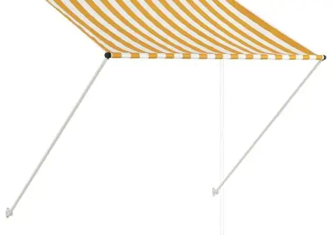 Copertină retractabilă, galben și alb, 100 x 150 cm - 2/5