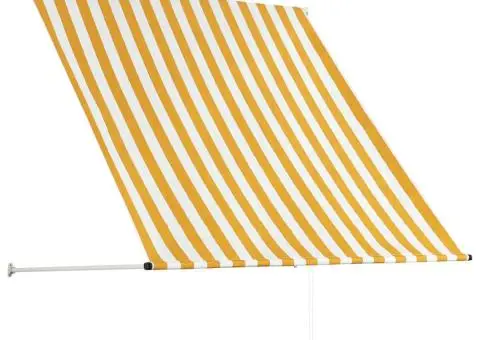 Copertină retractabilă, galben și alb, 100 x 150 cm - 3/5