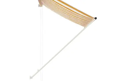 Copertină retractabilă, galben și alb, 100 x 150 cm - 4/5