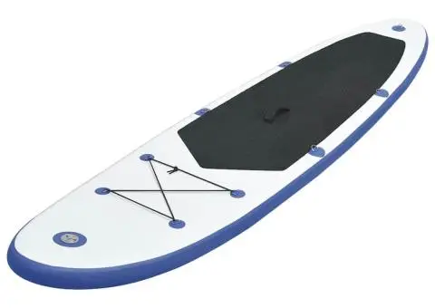 Set placă stand up paddle SUP surf gonflabilă, albastru și alb - 2/5