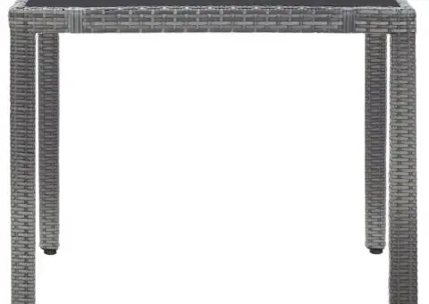 Set mobilier de exterior, 5 piese, gri, poliratan - 3/5