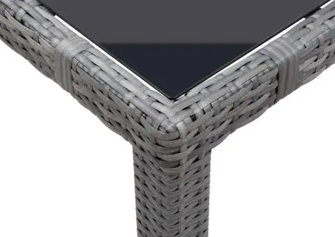 Set mobilier de exterior, 5 piese, gri, poliratan - 4/5