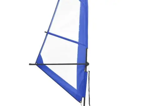 Set de placă SUP gonflabilă cu velă, albastru și alb - 2/5