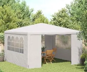 vidaXL Cort de petrecere profesional cu pereți alb 4 x 4 m 90 g/m²