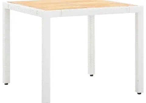 Set mobilier de grădină, 5 piese, alb, poliratan - 2/5