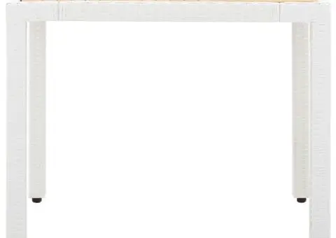 Set mobilier de grădină, 5 piese, alb, poliratan - 3/5