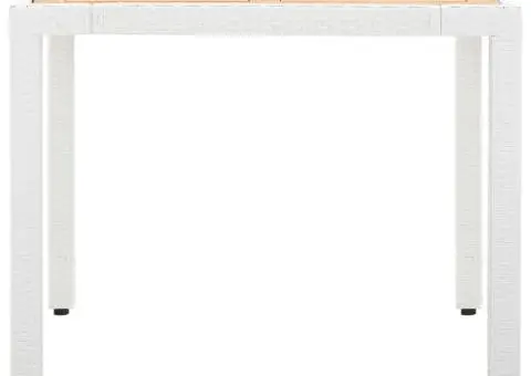 Set mobilier de grădină, 5 piese, alb, poliratan - 4/5