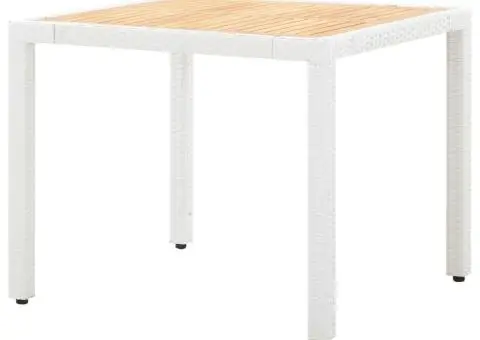 Set mobilier de grădină, 5 piese, alb, poliratan - 5/5