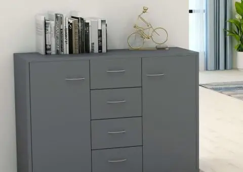 Dulap, gri, 88 x 30 x 65 cm, lemn prelucrat - 1/5