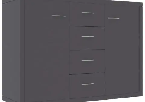 Dulap, gri, 88 x 30 x 65 cm, lemn prelucrat - 2/5