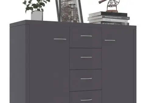 Dulap, gri, 88 x 30 x 65 cm, lemn prelucrat - 3/5