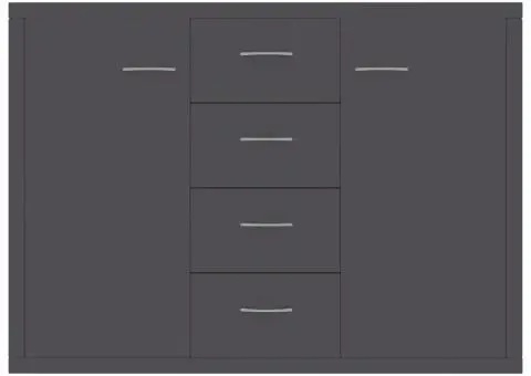 Dulap, gri, 88 x 30 x 65 cm, lemn prelucrat - 4/5