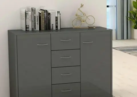 Dulap, gri extralucios, 88 x 30 x 65 cm, lemn prelucrat - 1/5