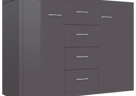 Dulap, gri extralucios, 88 x 30 x 65 cm, lemn prelucrat - 2/5