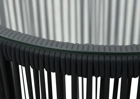 Set mobilier de bistro cu perne, 3 piese, negru, ratan PE - 3/5