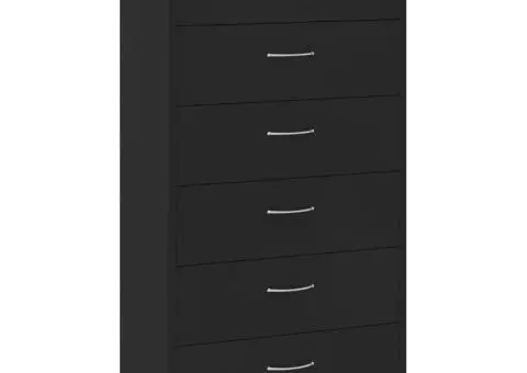 Dulap cu 6 sertare, negru, 50x34x96 cm, lemn prelucrat - 2/5