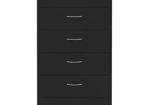 Dulap cu 6 sertare, negru, 50x34x96 cm, lemn prelucrat - 4/5