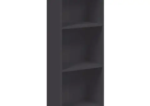 Bibliotecă cu 3 rafturi, alb, 40x24x109 cm, lemn compozit - 2/5