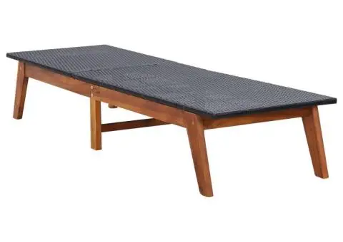 Șezlong, poliratan și lemn masiv de acacia - 2/5