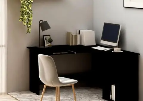 Birou de colț în formă de L, negru 120x140x75 cm lemn prelucrat - 1/5