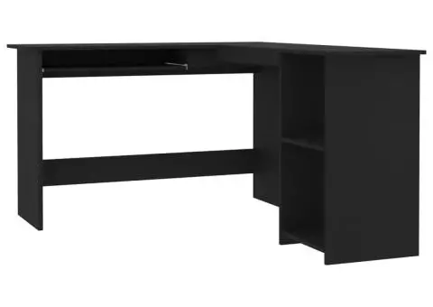Birou de colț în formă de L, negru 120x140x75 cm lemn prelucrat - 2/5